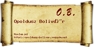 Opoldusz Bolivár névjegykártya